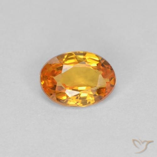 0.43ct Natural Apricot Orange Sapphire, Oval, VVS