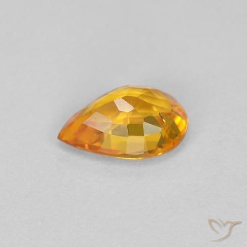 Sapphire Gemstone in 6 x 4 mm (calibrated) Size for Sale, Sapphire Stone in Medium Orange Color