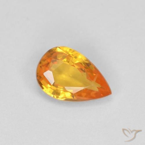 0.51ct Natural Apricot Orange Sapphire, Pear Shape, VVS
