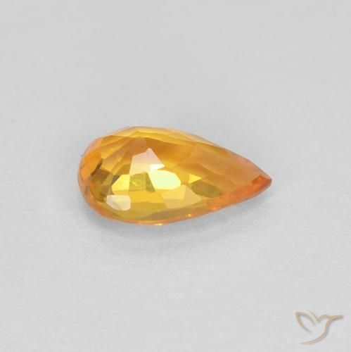 Sapphire Gemstone in 6 x 4 mm (calibrated) Size for Sale, Sapphire Stone in Apricot Orange Color
