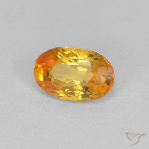 0.61 ct Golden Sapphire Stone, Natural Sapphire in Oval Facet Shape for Sale