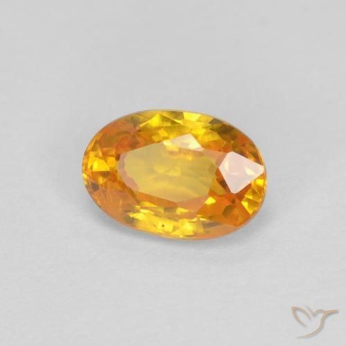 0.62 ct Golden Sapphire Stone, Natural Sapphire in Oval Facet Shape for Sale