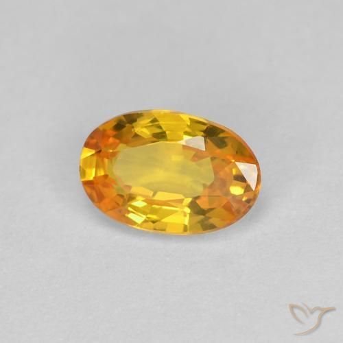 0.62 ct Orange Sapphire Stone, Natural Sapphire in Oval Facet Shape for Sale