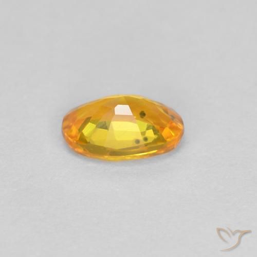 Sapphire Gemstone in 5.4 x 3.7 mm Size for Sale, Sapphire Stone in Medium Orange Color