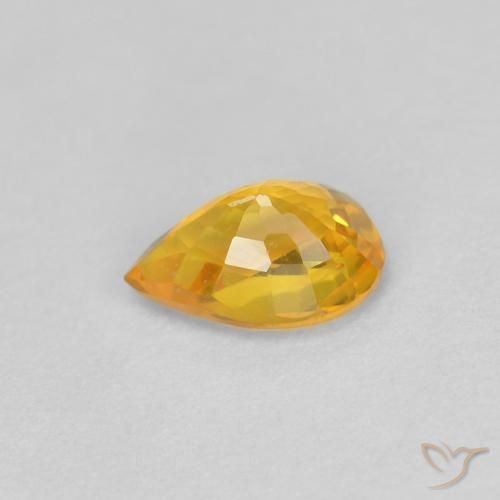 Sapphire Gemstone in 6 x 4 mm (calibrated) Size for Sale, Sapphire Stone in Apricot Orange Color