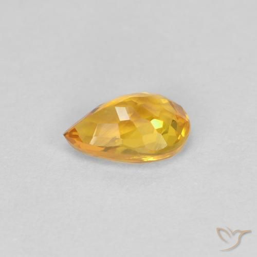 Sapphire Gemstone in 5.6 x 3.7 mm Size for Sale, Sapphire Stone in Medium Orange Color