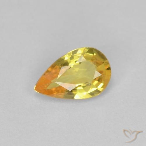 0.49ct Natural Honey Yellow Sapphire, Pear Shape, VVS