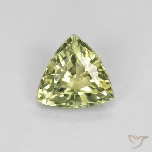 0.65ct Natural Medium Green Sapphire, Trillion, VVS