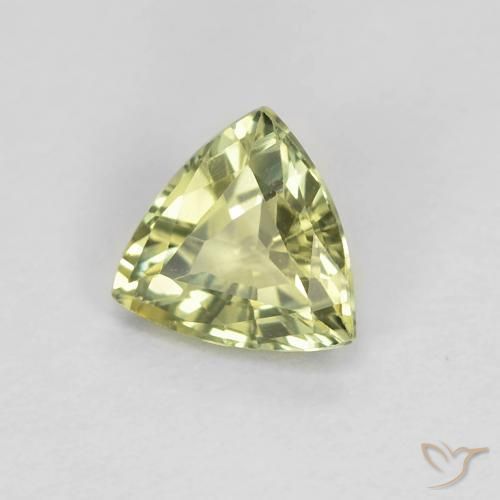 0.65 ct Green Sapphire Stone, Natural Sapphire in Trillion Facet Shape for Sale