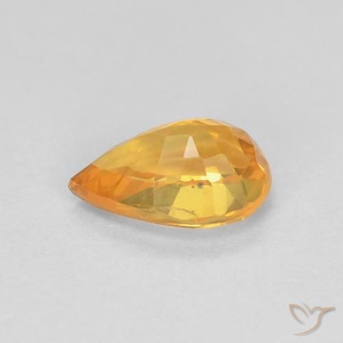 Sapphire Gemstone in 6 x 4 mm (calibrated) Size for Sale, Sapphire Stone in Orange-Gold Color