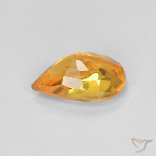 Sapphire Gemstone in 6 x 4 mm (calibrated) Size for Sale, Sapphire Stone in Medium Orange Color