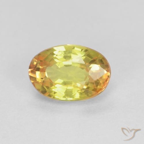0.66 ct Golden Sapphire Stone, Natural Sapphire in Oval Facet Shape for Sale