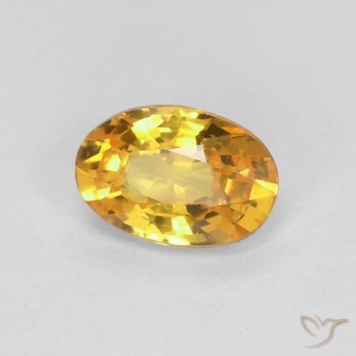 0.60 ct Golden Sapphire Stone, Natural Sapphire in Oval Facet Shape for Sale