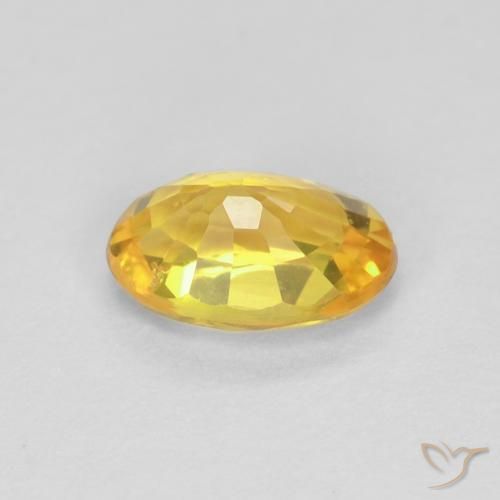 Sapphire Gemstone in 6 x 4 mm (calibrated) Size for Sale, Sapphire Stone in Medium Golden Color