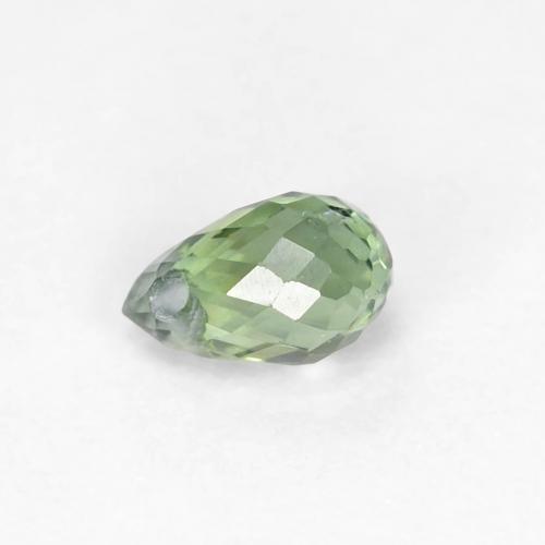 0,42 ct briolette-schliff grüner Saphir aus Madagaskar, Größe 4,8mm, Garantiert natürlicher Edelstein, VVS Reinheit, 1 Stück Saphir in Sehr helles Grün Farbe, Mohs-Härte von 9 Geeignet für den täglichen Gebrauch im Schmuck, Besitzt große Brillanz, Photo A