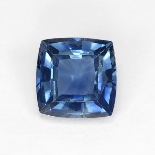 6.1 x 6.1mm Cushion-cut Blue Sapphire from Madagascar, Weight of 1.32ct, Natural heated gemstone in VS Clarity, 1pc Sapphire - the Color is Navy Blue, Mohs Hardness of 9 suitable for daily wear jewelry, Stone of Wisdom, Photo A