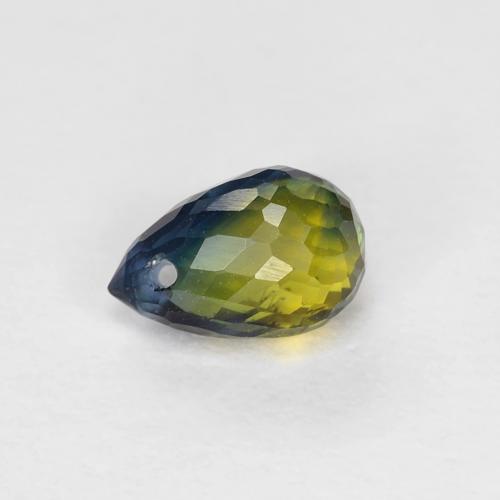 Zaffiro 5,8mm multicolore Taglio briolette con foro dal Madagascar, peso di 0,73 ct, gemma naturale Riscaldato in purezza VS, 1 pezzo Zaffiro - Colore: Multicolore, durezza Mohs di 9 adatto per gioielli da indossare ogni giorno, Pietra zodiacale Toro, Photo A