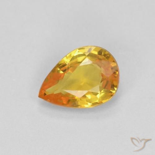 0.52ct Natural Golden Sapphire, Pear Shape, VVS