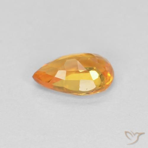 Sapphire Gemstone in 6 x 4 mm (calibrated) Size for Sale, Sapphire Stone in Medium Orange Color