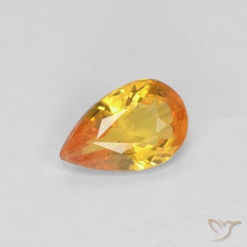 0.42ct Natural Apricot Orange Sapphire, Pear Shape, VVS