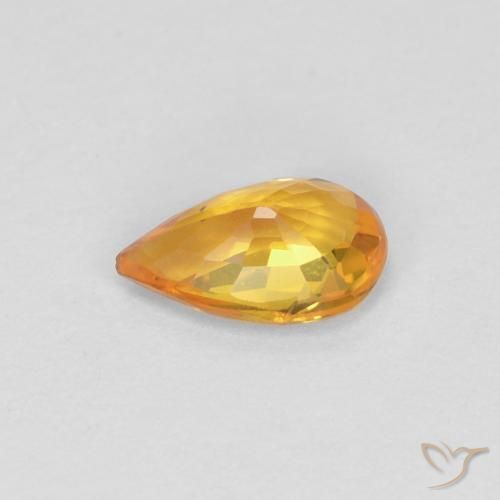Sapphire Gemstone in 5.9 x 3.8 mm Size for Sale, Sapphire Stone in Apricot Orange Color