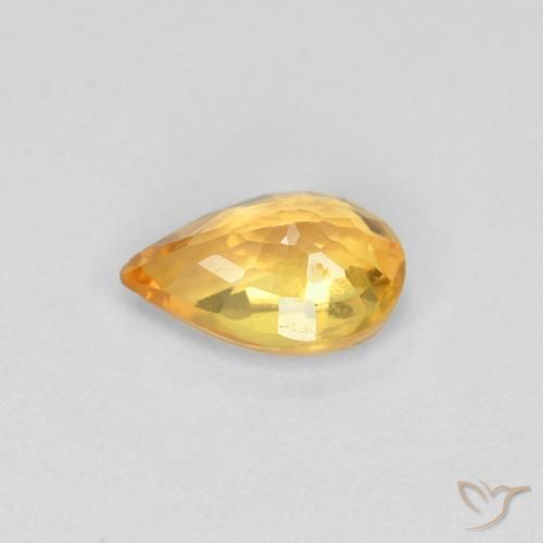 Sapphire Gemstone in 5.7 x 3.7 mm Size for Sale, Sapphire Stone in Medium Orange Color