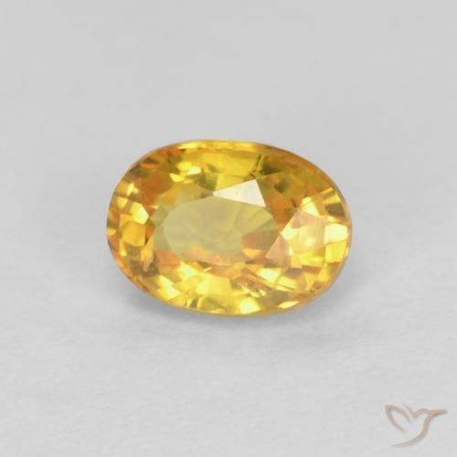 0.71 ct Golden Sapphire Stone, Natural Sapphire in Oval Facet Shape for Sale