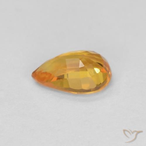 Sapphire Gemstone in 6 x 4 mm (calibrated) Size for Sale, Sapphire Stone in Medium Orange Color