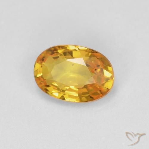 0.60 ct Golden Sapphire Stone, Natural Sapphire in Oval Facet Shape for Sale