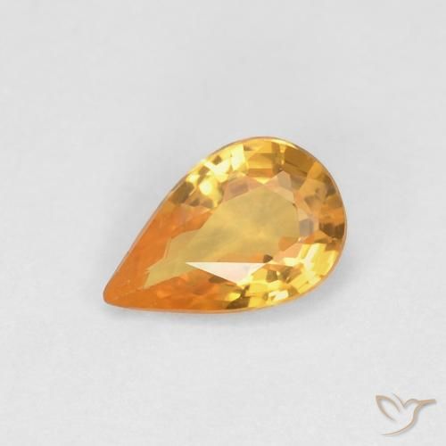 0.49ct Natural Apricot Orange Sapphire, Pear Shape, VVS
