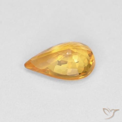 Sapphire Gemstone in 6.3 x 4.1 mm Size for Sale, Sapphire Stone in Apricot Orange Color