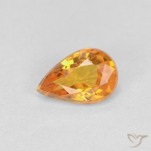 0.51ct Natural Apricot Orange Sapphire, Pear Shape, VVS