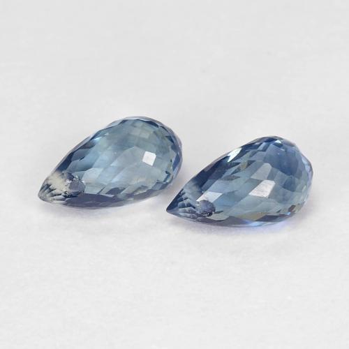 3 Matched Pair 12x8mm size.Superb Item at Low Price SAPPHIRE BLUE Copper Turquoise Smooth Drops Shape Briolettes
