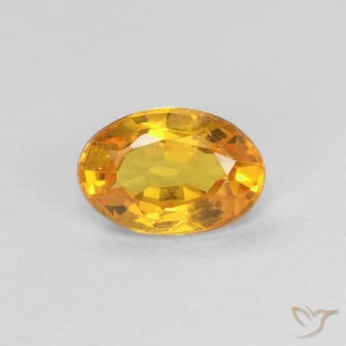 0.51ct Natural Medium Orange-Gold Sapphire, Oval, VVS-VS