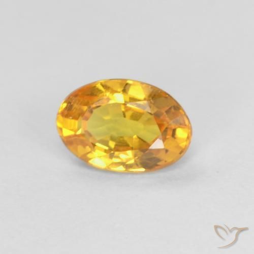 0.51 ct Golden Sapphire Stone, Natural Sapphire in Oval Facet Shape for Sale