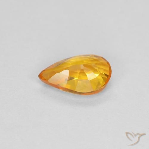 Sapphire Gemstone in 5.6 x 3.6 mm Size for Sale, Sapphire Stone in Medium Orange Color
