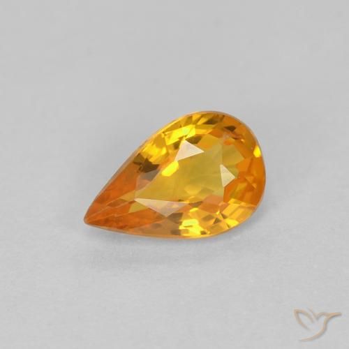 0.52ct Natural Apricot Orange Sapphire, Pear Shape, VVS