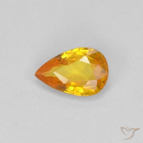 0.47ct Natural Medium Orange Sapphire, Pear Shape, VVS