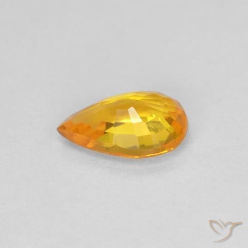 Sapphire Gemstone in 6 x 4 mm (calibrated) Size for Sale, Sapphire Stone in Medium Orange Color