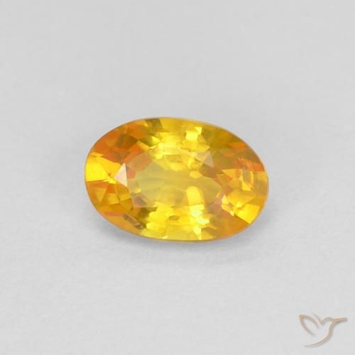 0.59 ct Golden Sapphire Stone, Natural Sapphire in Oval Facet Shape for Sale