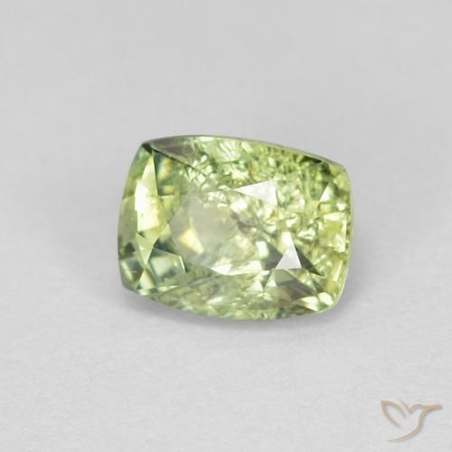 0.83 ct Green Sapphire Stone, Natural Sapphire in Cushion-Cut Shape for Sale