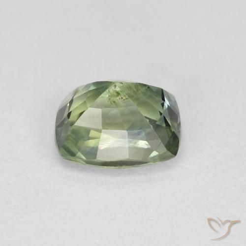 Sapphire Gemstone in 5.6 x 4.3 mm Size for Sale, Sapphire Stone in Yellowish Green Color