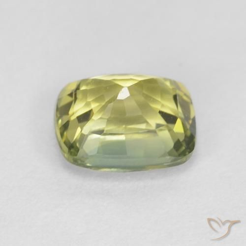 Sapphire Gemstone in 5.6 x 4.6 mm Size for Sale, Sapphire Stone in Greenish Yellow Color