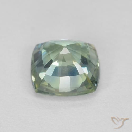 Sapphire Gemstone in 5 x 5 mm (calibrated) Size for Sale, Sapphire Stone in Light Sage Green Color