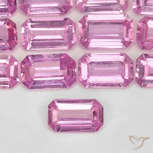 emerald cut pink sapphire