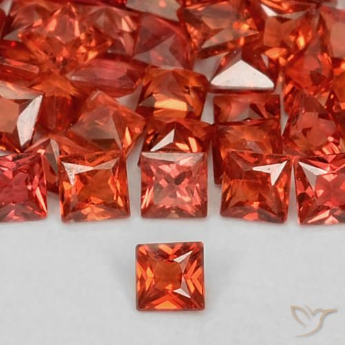 0.08ct Natural Intense Red Sapphire, Square, VS