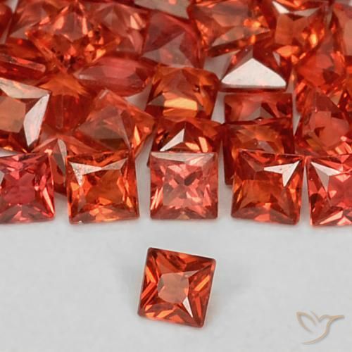 0.25 ctw Red Sapphire Stones, Natural Sapphire in Princess-Cut Shape for Sale