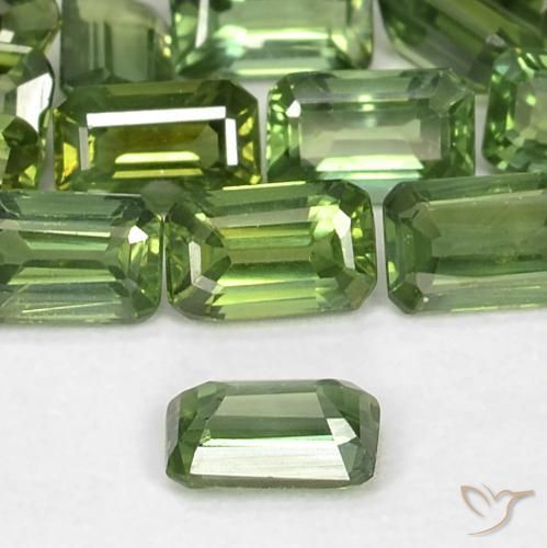 Sapphire Gemstones in 5 x 3.2 mm Size for Sale, Sapphire Stones in Medium Light Green Color