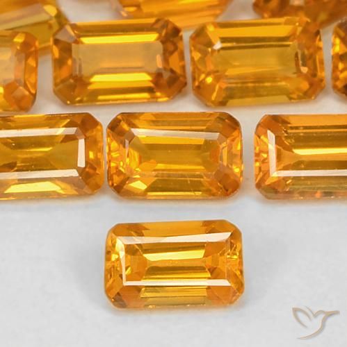Saphir jaune en vrac de 0,43 ct, taille octogonale de 5,1 x 3,2 mm de Tanzanie, Photo A