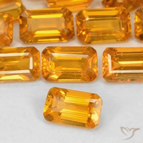 14.92 ctw Golden Sapphire Stones, Natural Sapphire in Octagon Step Cut Shape for Sale
